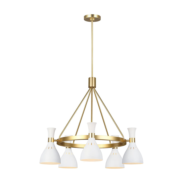 Candelabru Joan 5 lt Matte alb / Burnished Brass