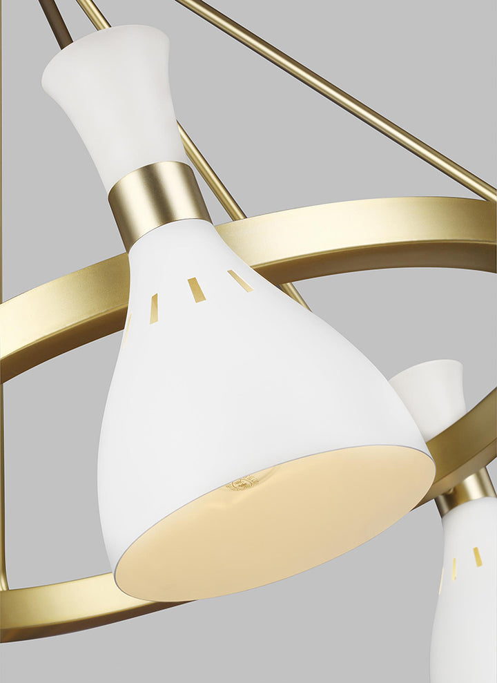 Candelabru Joan 5 lt Matte alb / Burnished Brass