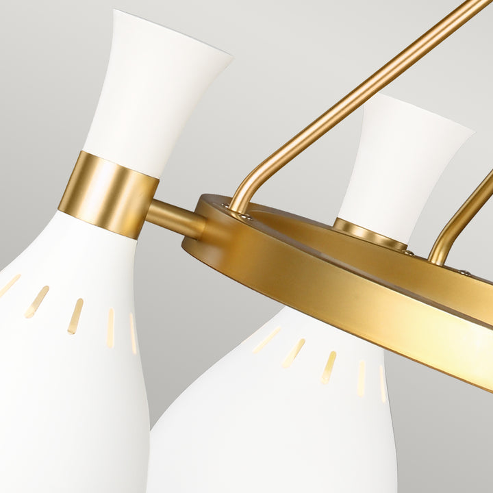 Candelabru Joan 5 lt Matte alb / Burnished Brass