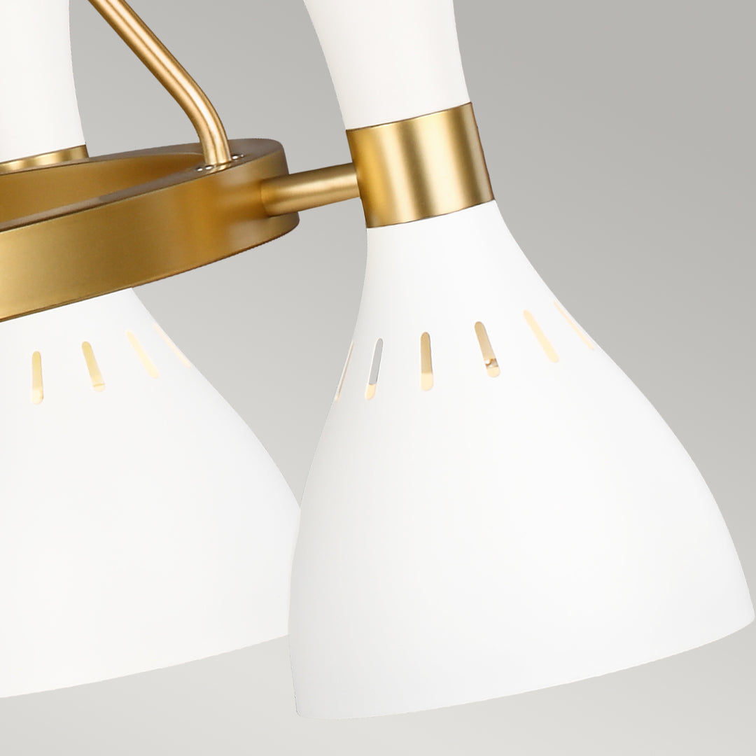 Candelabru Joan 5 lt Matte alb / Burnished Brass