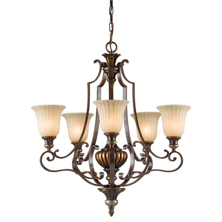 Candelabru Kelham Hall 5 lt Firenze auriu/British bronz