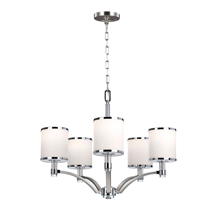 Candelabru Prospect Park 5 lt Satin Nickel cu Chrome