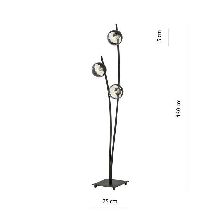 Lampadar modern cu abajur din sticla Hunter LP3 by Emibig