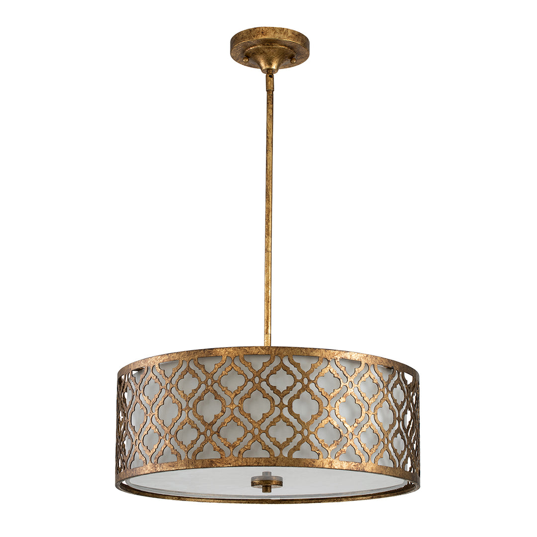 Pendul Arabella 3 lt Distressed auriu, finisaj fildes