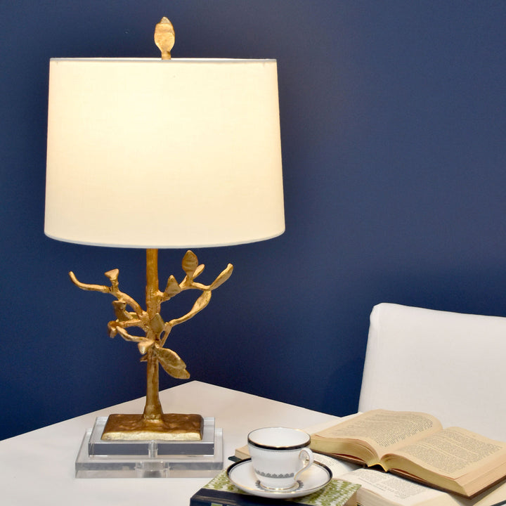 Lampa de masa Audubon Park 1 lt Distressed auriu