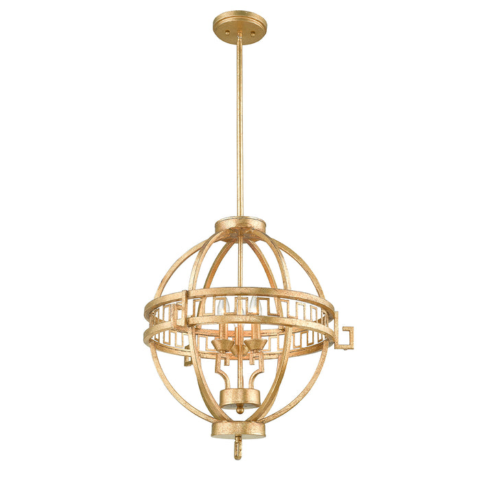 Pendul Lemuria 3 lt Distressed auriu, finisaj fildes