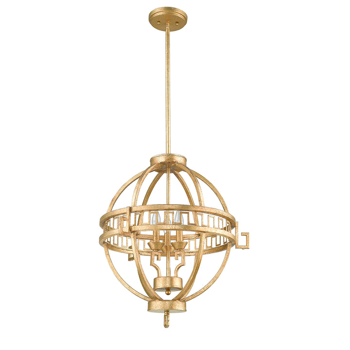 Pendul Lemuria 3 lt Distressed auriu, finisaj fildes