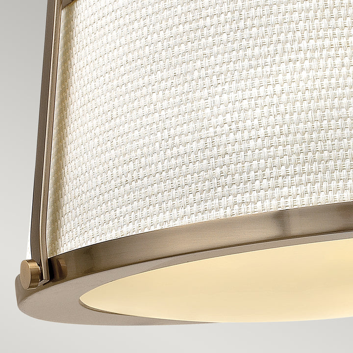 Plafoniera Charlotte 3 lt Brushed Caramel, Linen Shade