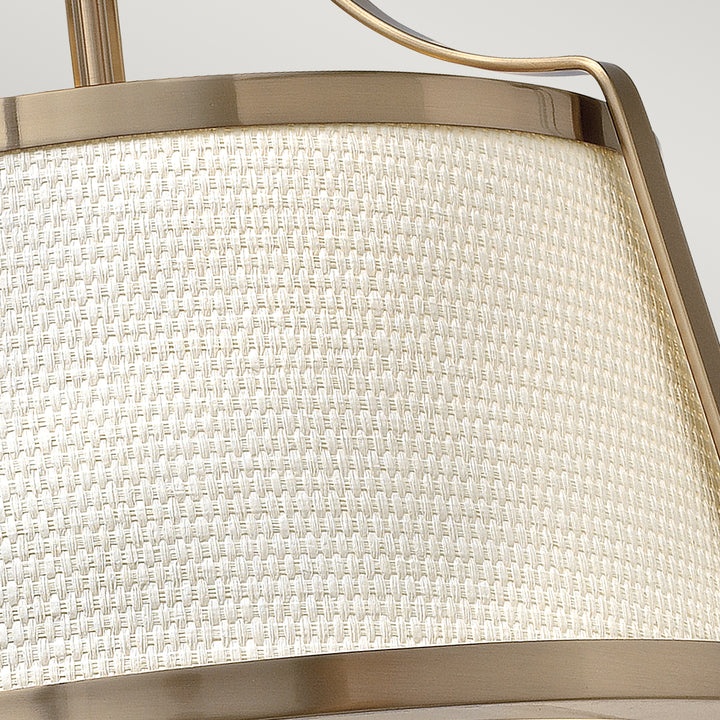Plafoniera Charlotte 3 lt Brushed Caramel, Linen Shade