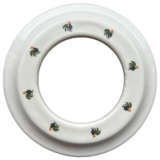 Rama ceramica incastrata simpla alba cu cocosi traditionali Lowicz 8