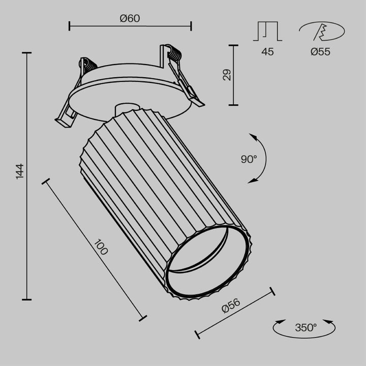 Spot incastrat Calipso C110CL-01-GU10-BS