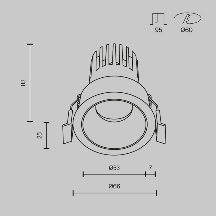 Spot incastrat Dip DL115-10W-2.7K-B