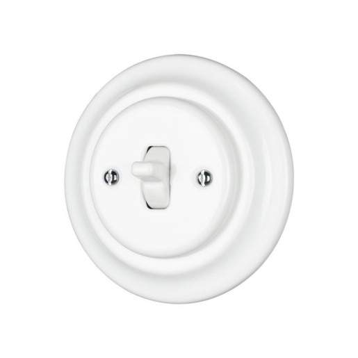 Intrerupator ceramic incastrat simplu alb