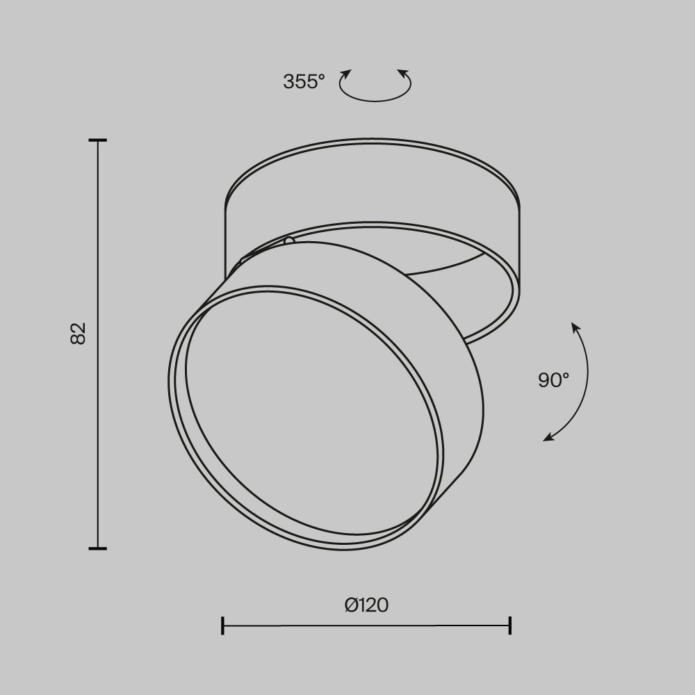 Spot reglabil aplicat Onda C024CL-18W3K-B-1