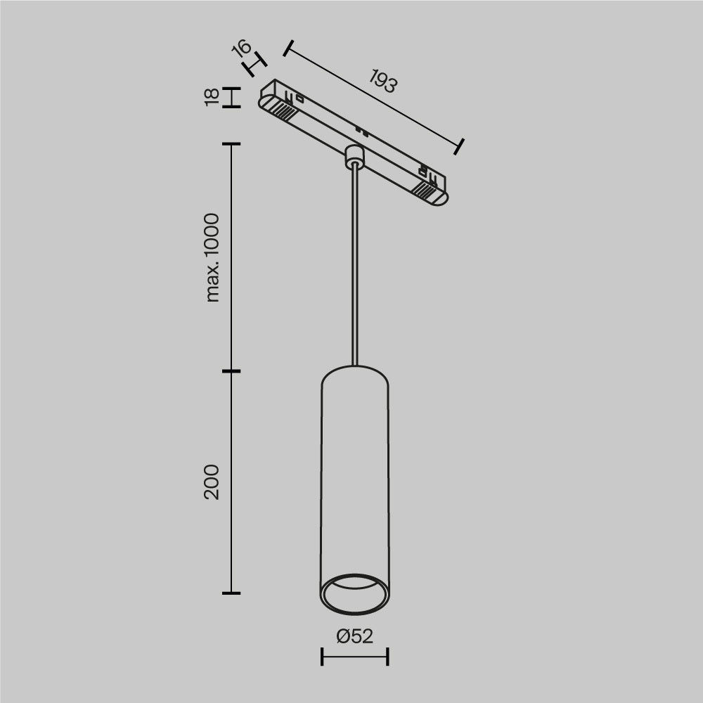 Pendul pentru sina Exility Focus LED TR041-4-12WTW-DD2-B