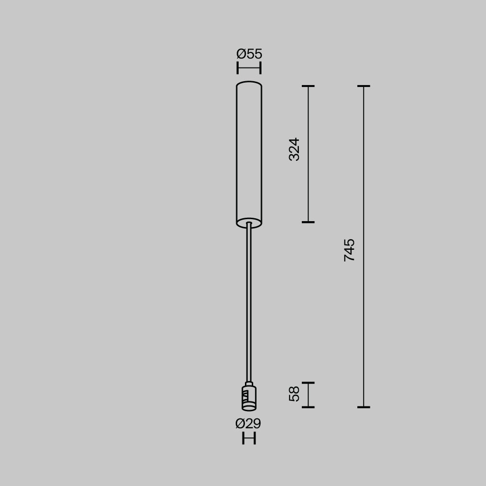 Suport de tavan cu conector de alimentare direct 385 mm pentru sina Flarity TRA159C-BB1-B