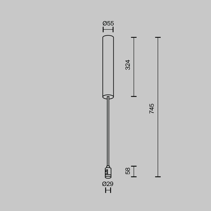 Suport de tavan cu conector de alimentare direct 385 mm pentru sina Flarity TRA159C-BB1-B