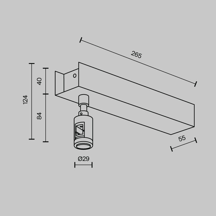 Bază scurtă de tavan pentru sursa de alimentare cu intrare Flarity TRA156C-BB1-B