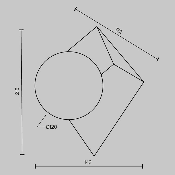 Aplica de perete Cubeo MOD445WL-01PT