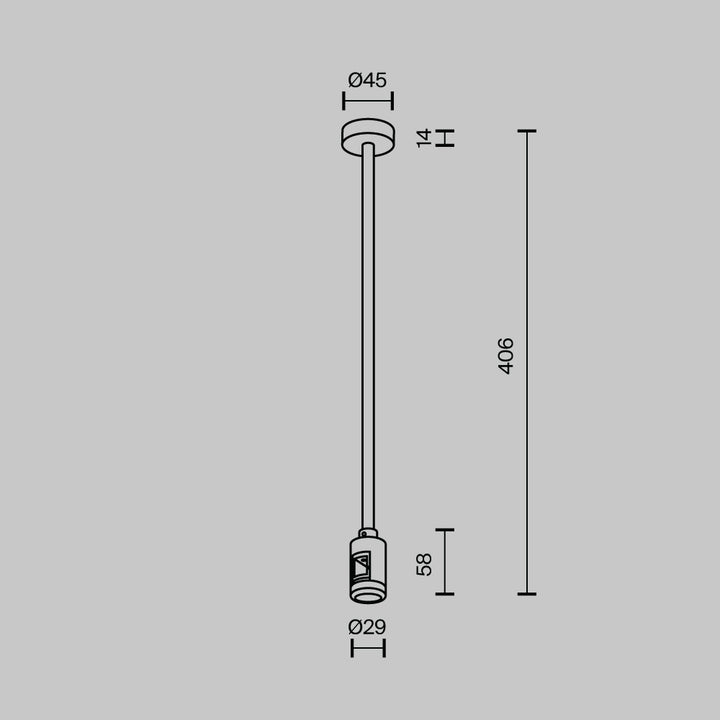 Suport de tavan mediu 360 mm pentru sina Flarity TRA158C-SL1-B