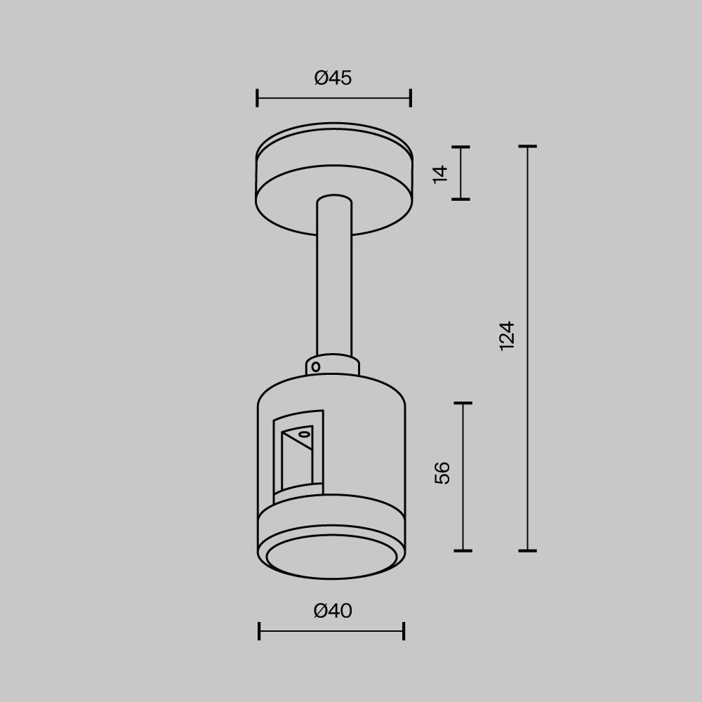 Suport scurt de tavan cu conector de alimentare direct 78 mm Flarity TRA156C-IPC1-BS