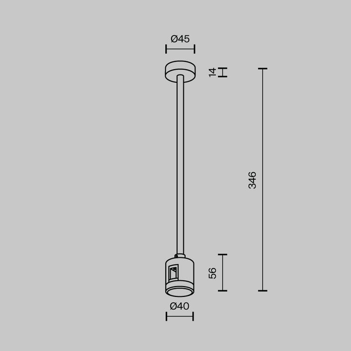Suport de tavan mediu cu conector de alimentare direct 300 mm Flarity TRA158C-IPC1-BS