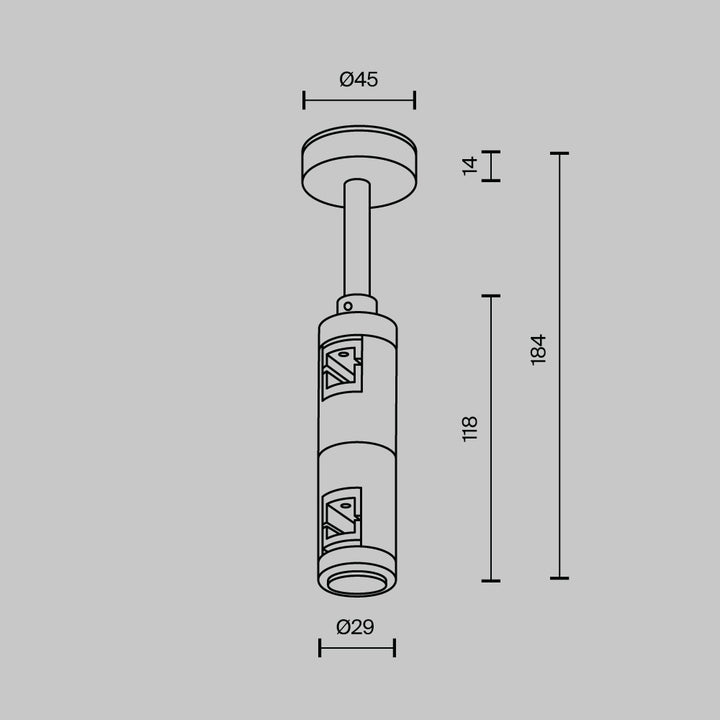 Suport dublu scurt pentru tavan, 78 mm, Flarity TRA156C-D1-BS