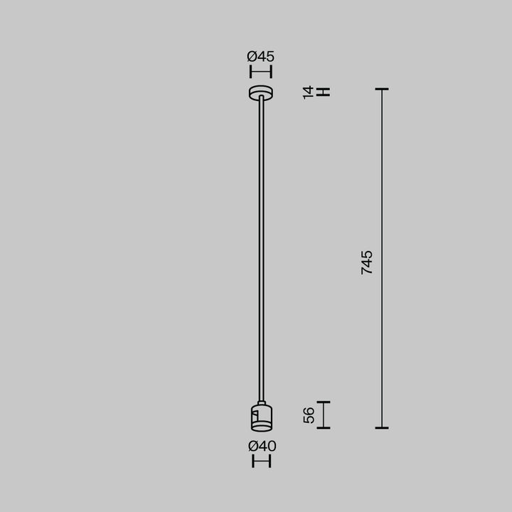 Suport de tavan lung cu conector de alimentare direct 700 mm Flarity TRA159C-IPC1-BS