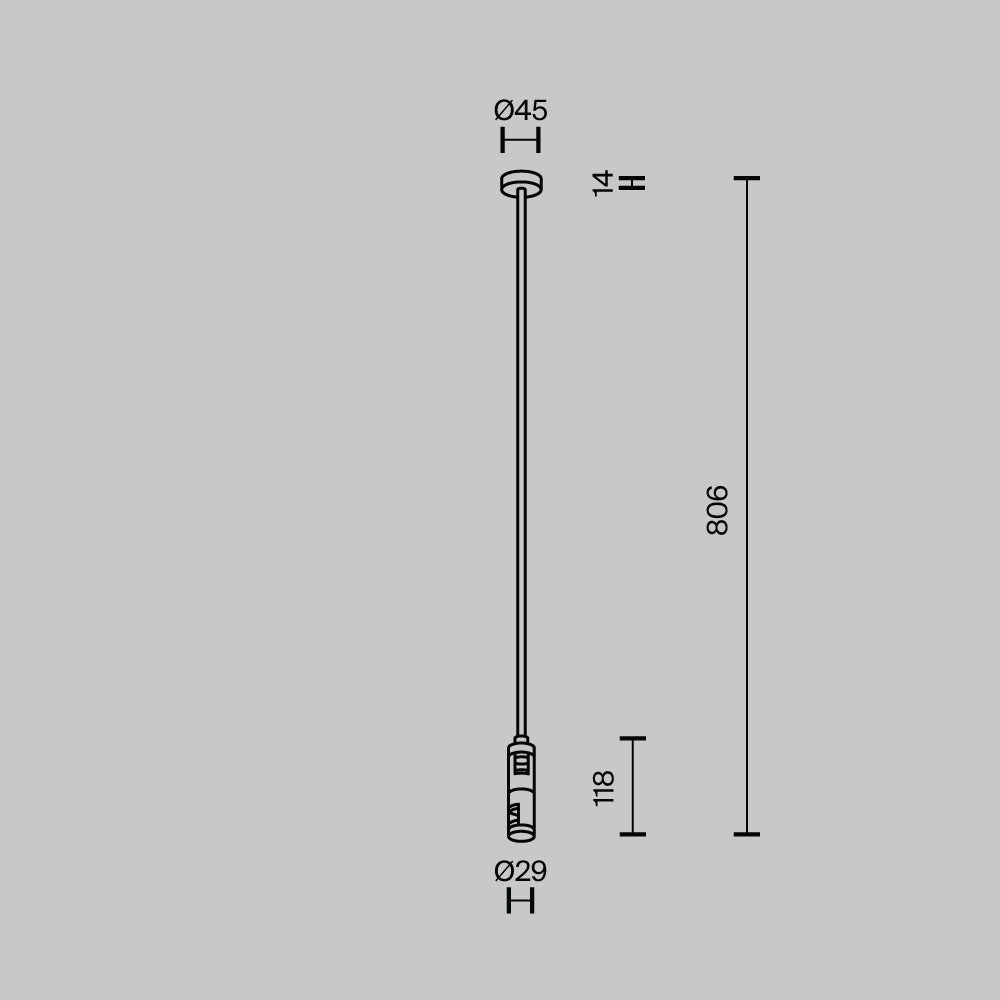 Suport dublu lung pentru tavan 700 mm Flarity TRA159C-D1-BS