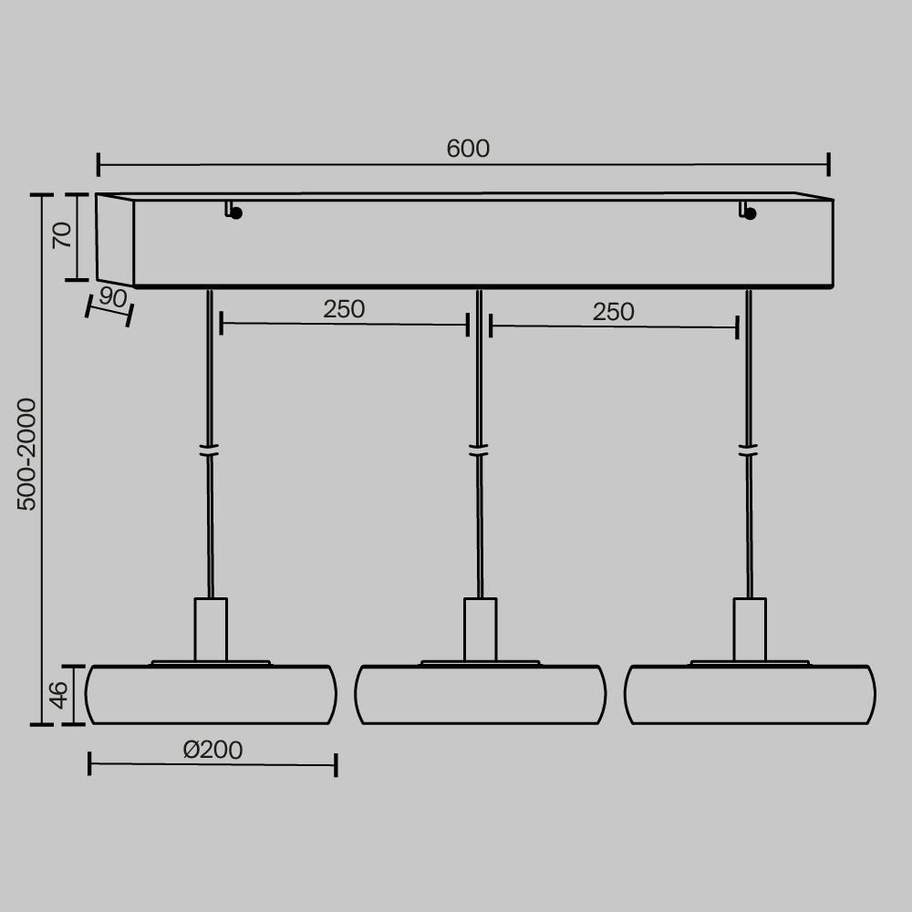 Lustra Float MOD498PL-L25BK