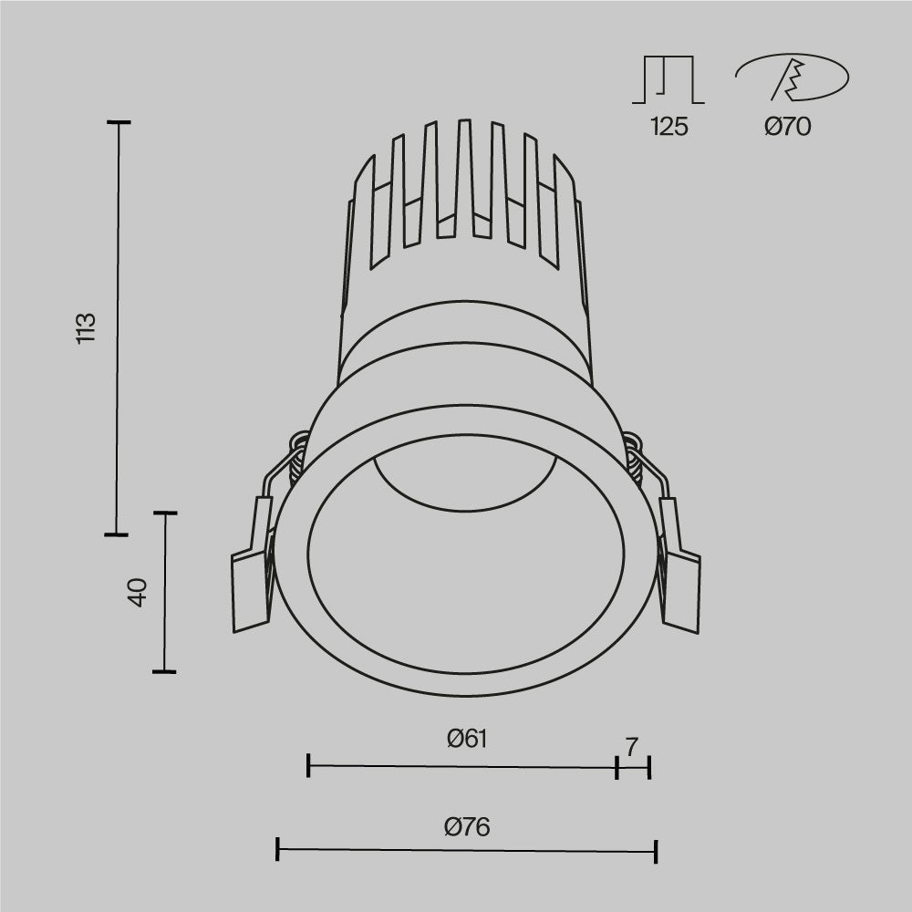 Spot incastrat Dip DL118-15W-2.7K-B