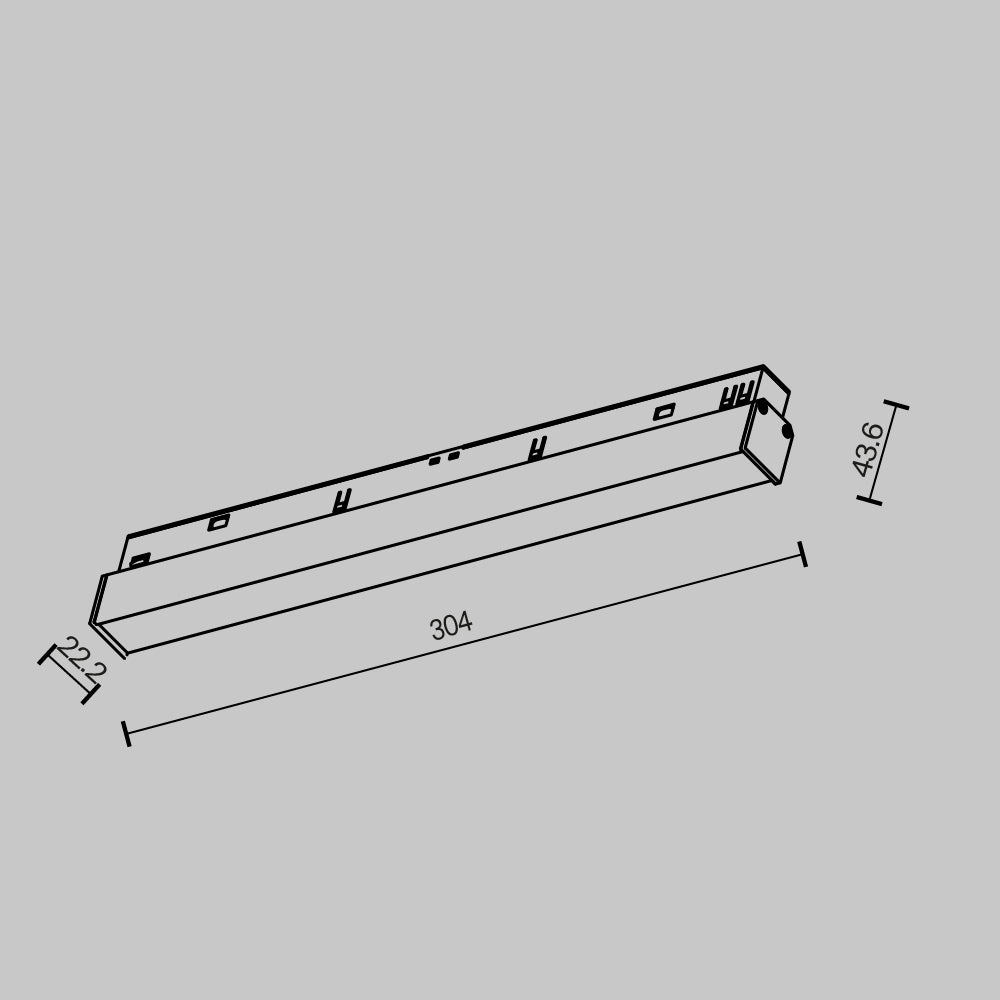 Spot pentru sina Exility Basis TR030-2-12W2.7K-B
