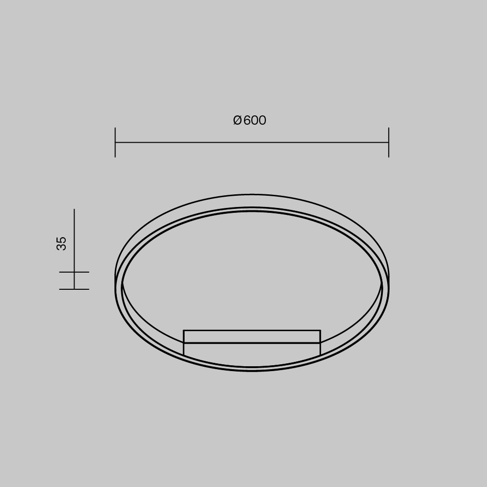 Plafoniera Rim MOD058CL-L35BSK
