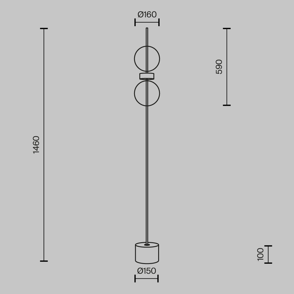Lampadar Double Moon MOD478FL-L15B3K
