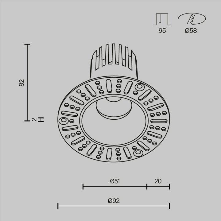 Spot incastrat Dip DL119-10W-3K-TRS-W