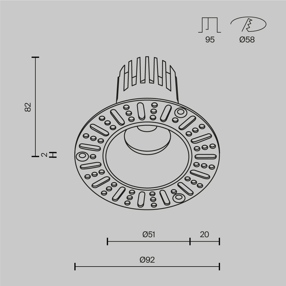 Spot incastrat Dip DL119-10W-3K-TRS-B