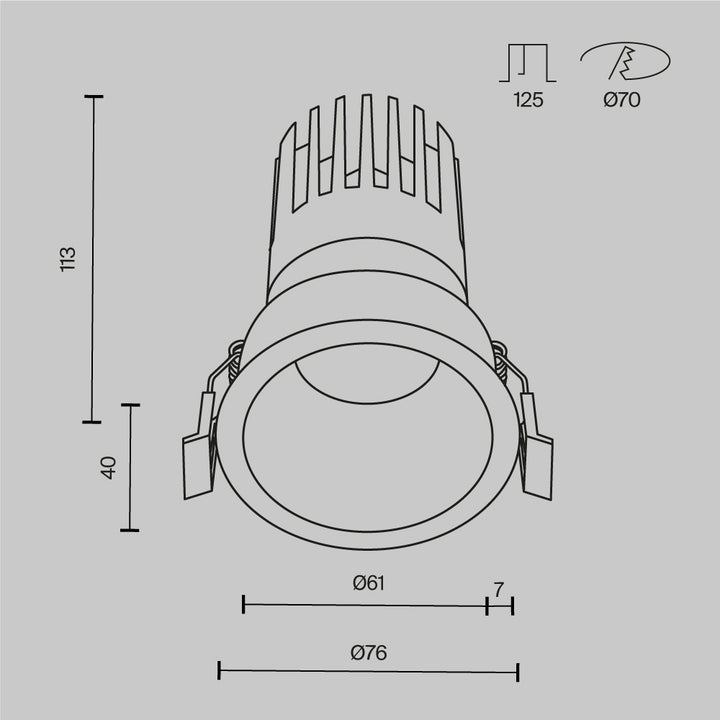 Spot incastrat Dip DL118-15W-3K-B
