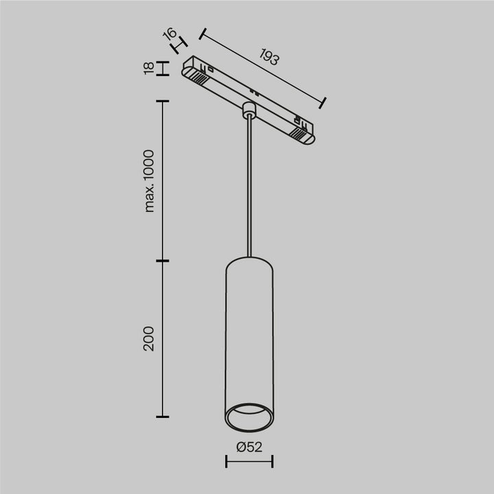 Pendul pentru sina Exility Focus LED TR041-4-12WTW-DD2-W