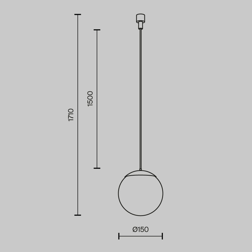 Pendul cu glob Luna C156PL-10W3K-B
