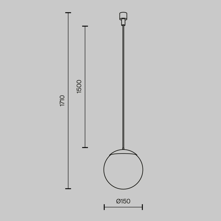 Pendul cu glob Luna C156PL-10W3K-B