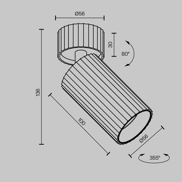 Spot aplicat reglabil Calipso C108CL-01-GU10-BS