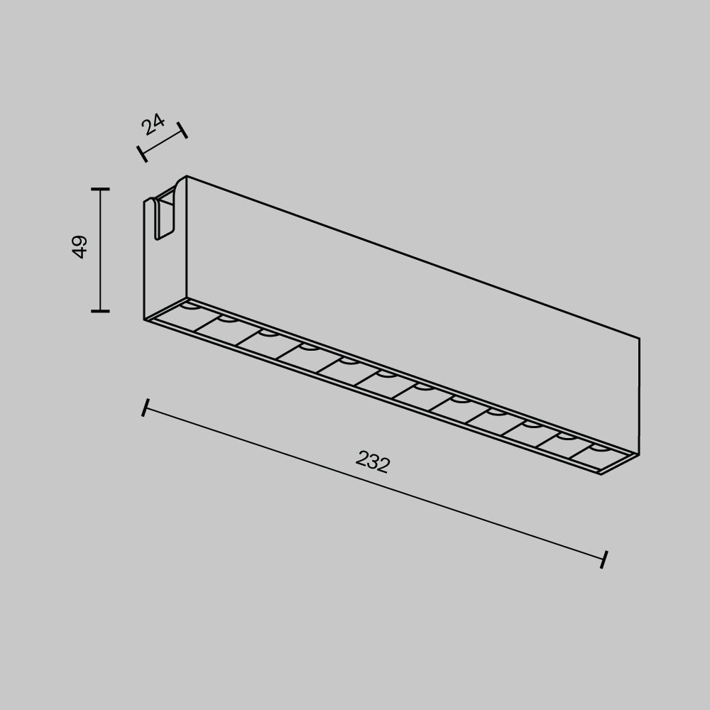 Spot pentru sina Flarity linear Points TR150-1-12W3K-M-B-DE