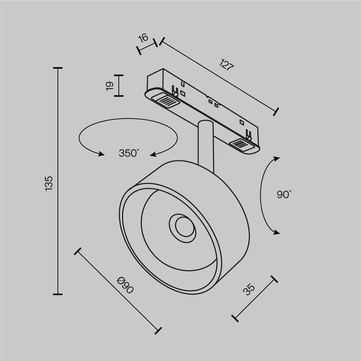 Spot pentru sina Exility Lens TR217-4-15WTW-DD2-B