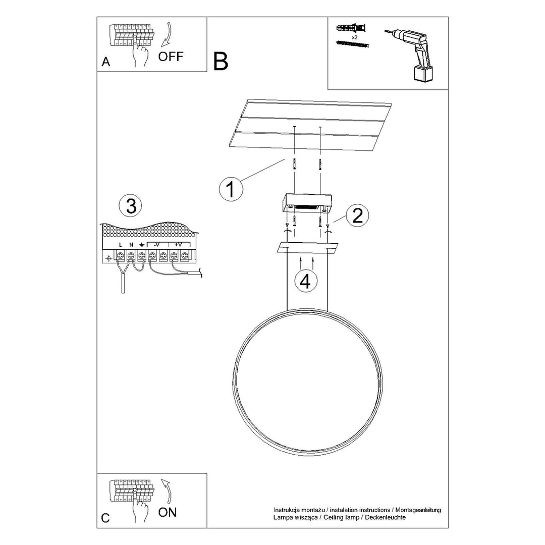 Lampa suspendata RIO 78 auriu LED 3000K TH.175