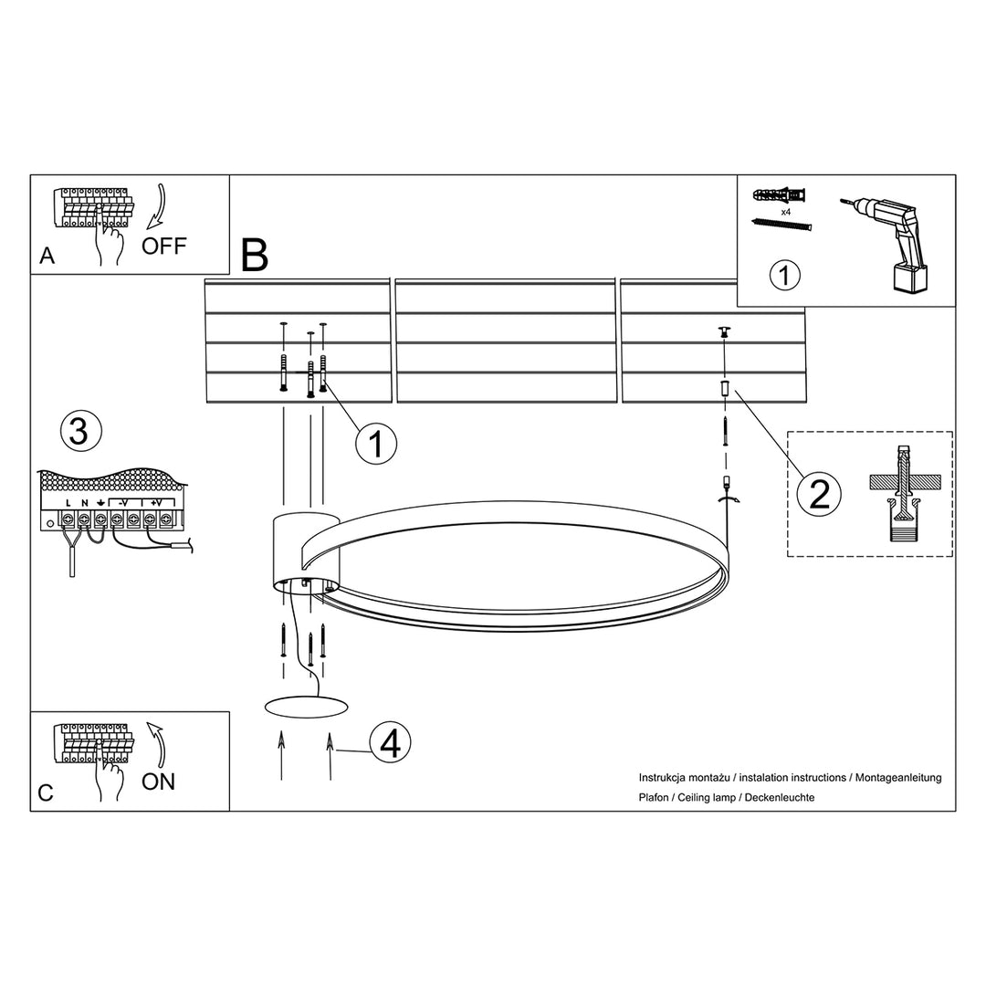 Plafoniera RIO 78 auriu LED 3000K TH.224