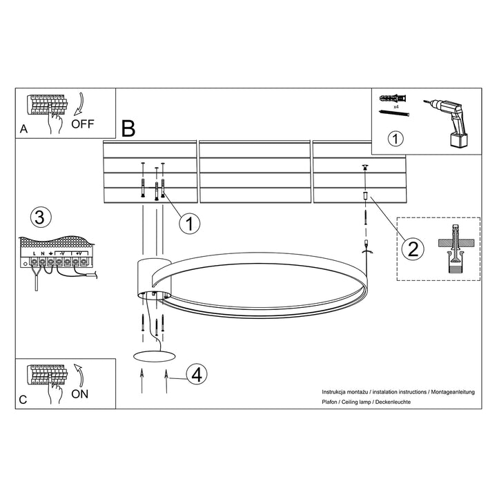 Plafoniera RIO 78 auriu LED 3000K TH.224