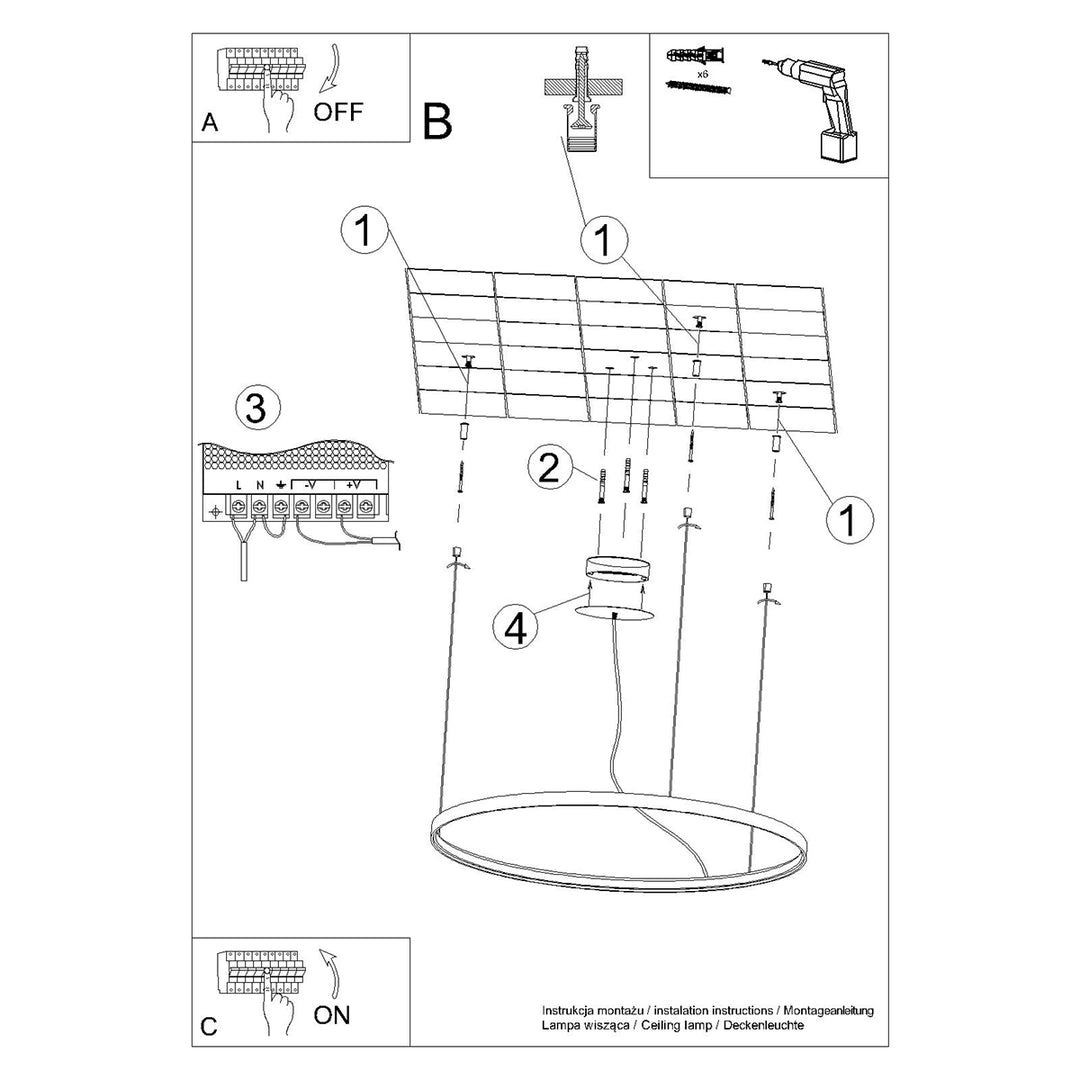 Lustra in forma de cerc RIO 78 auriu LED 4000K TH.181