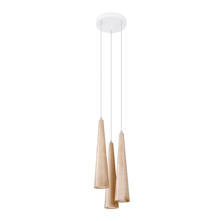 Lampa suspendata SULA 3P lemn natural SL.1101