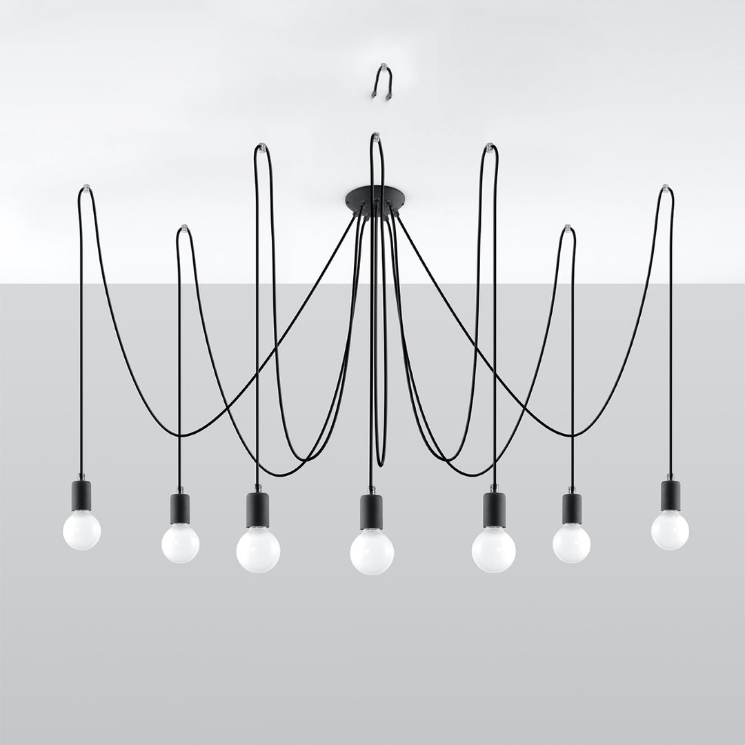 Candelabru EDISON 7 negru SL.0372