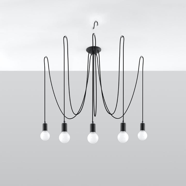 Candelabru EDISON 5 negru SL.0371